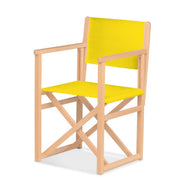 Fauteuil metteur en scène Mallorca — vernis naturel, toile Jaune 003
