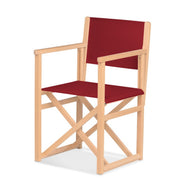 Fauteuil metteur en scène Mallorca — vernis naturel, toile Bordeaux 060