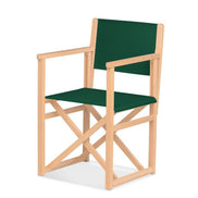 Fauteuil metteur en scène Mallorca — vernis naturel, toile Vert 072