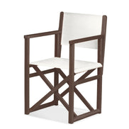 Fauteuil metteur en scène Mallorca — vernis noyer, toile Blanc 001