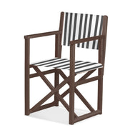 Fauteuil metteur en scène Mallorca — vernis noyer, toile Rayé blanc noir 014