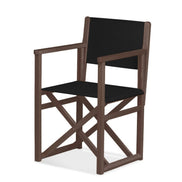 Fauteuil metteur en scène Mallorca — vernis noyer, toile Noir 039