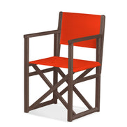 Fauteuil metteur en scène Mallorca — vernis noyer, toile Rouge vif 040