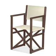 Fauteuil metteur en scène Mallorca — vernis noyer, toile Écru 061