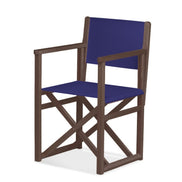 Fauteuil metteur en scène Mallorca — vernis noyer, toile Bleu nuit 063