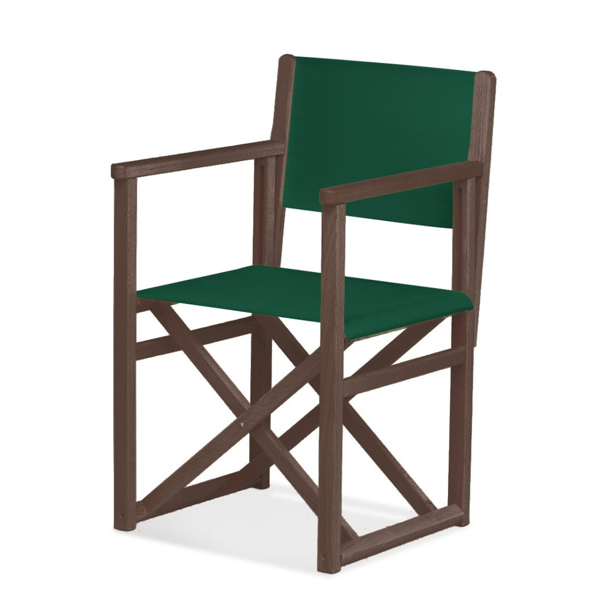Fauteuil metteur en scène Mallorca — vernis noyer, toile Vert 072