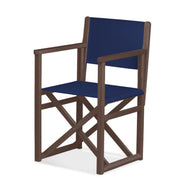 Fauteuil metteur en scène Mallorca — vernis noyer, toile Bleu marine 077