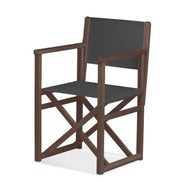 Fauteuil metteur en scène Mallorca — vernis noyer, toile Gris foncé 098