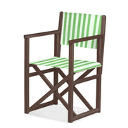 Fauteuil metteur en scène Mallorca — vernis noyer, toile Rayé blanc vert 569