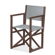 Fauteuil metteur en scène Mallorca — vernis noyer, toile Screen gris