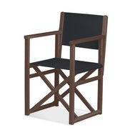 Fauteuil metteur en scène Mallorca — vernis noyer, toile Screen noir