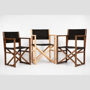 Fauteuils metteur en scène Mallorca XL : finitions bois et toiles noires
