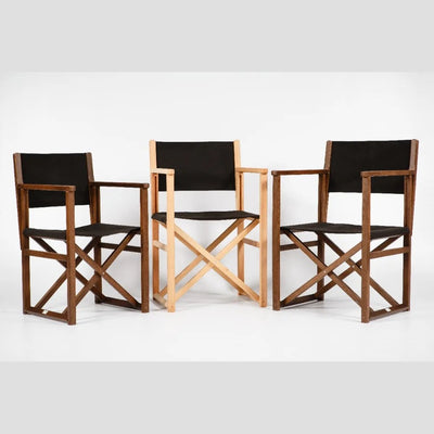 Fauteuils metteur en scène Mallorca XL : finitions bois et toiles noires