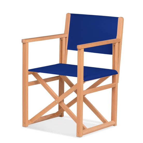 Fauteuil metteur en scène Mallorca XL — huile de lin, toile Bleu roi 007