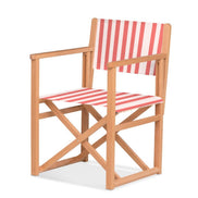 Fauteuil metteur en scène Mallorca XL — huile de lin, toile Rayé blanc rouge 028