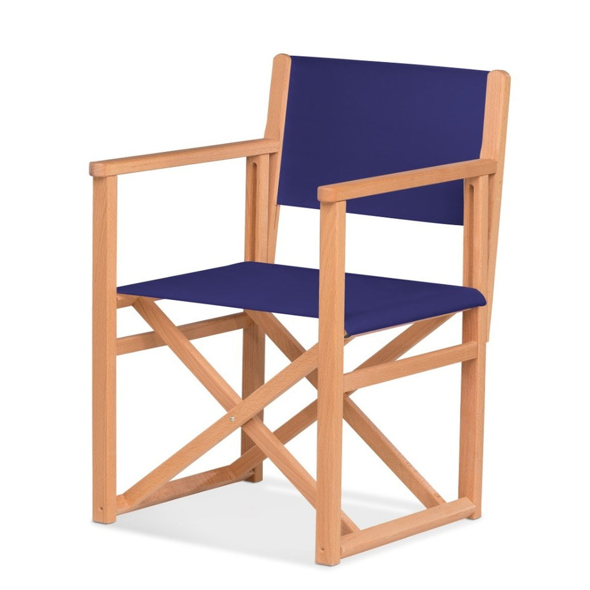 Fauteuil metteur en scène Mallorca XL — huile de lin, toile Bleu nuit 063
