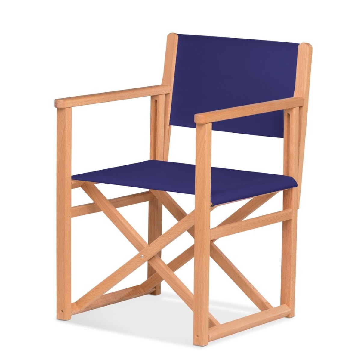 Fauteuil metteur en scène Mallorca XL — huile de lin, toile Bleu nuit 063