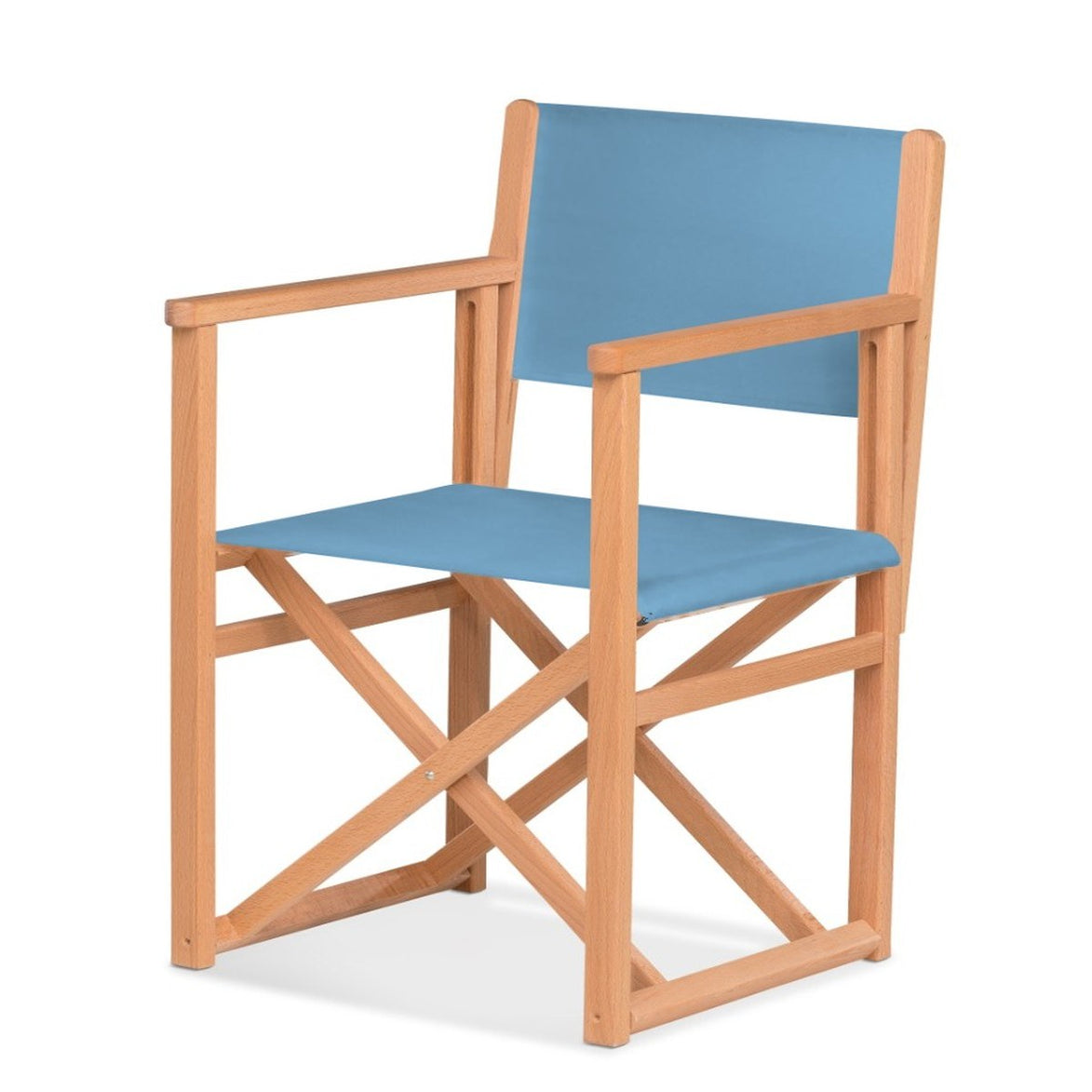 Fauteuil metteur en scène Mallorca XL — huile de lin, toile Bleu ciel 083
