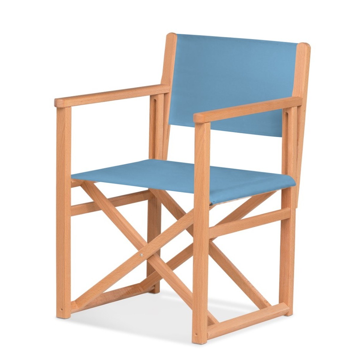 Fauteuil metteur en scène Mallorca XL — huile de lin, toile Bleu ciel 083