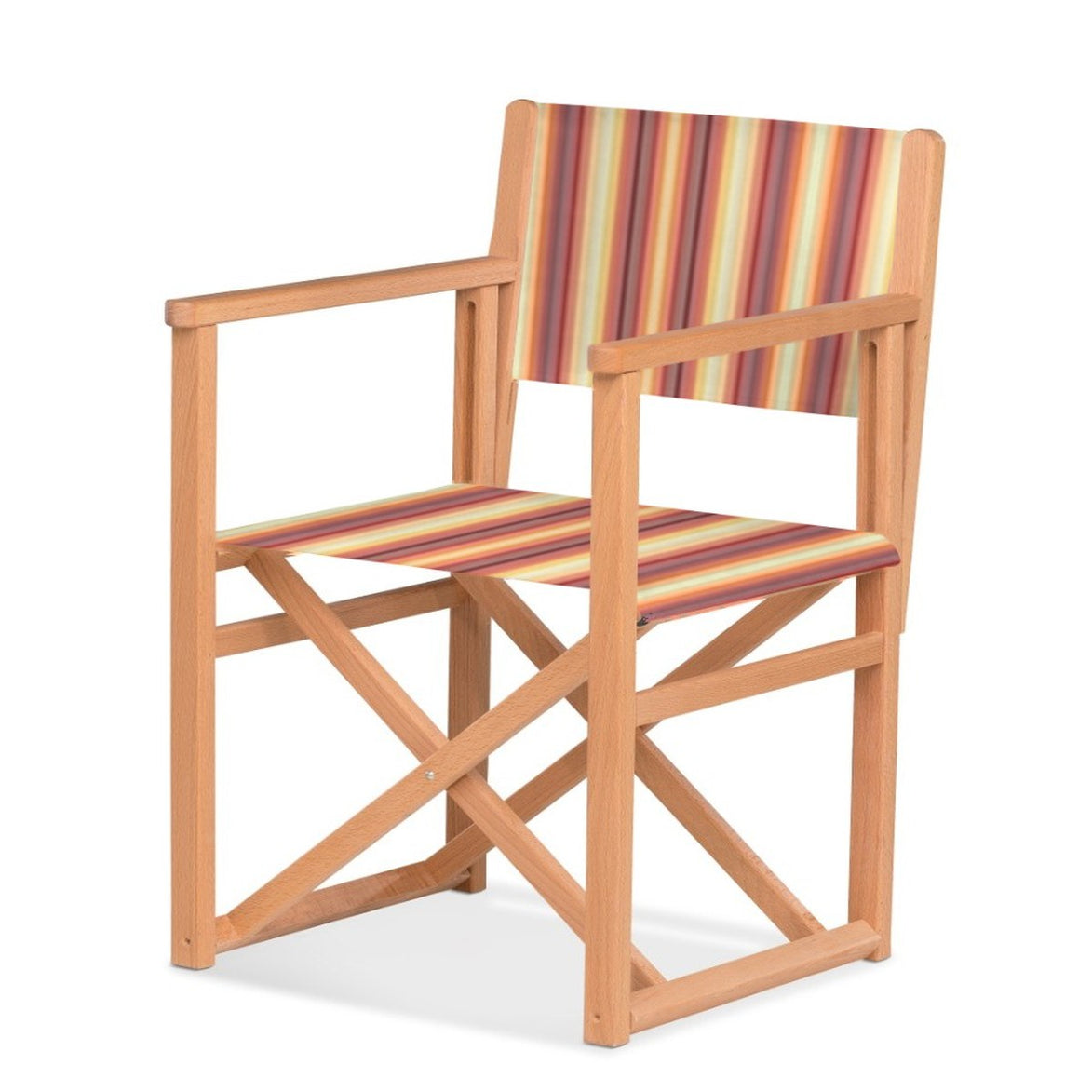Fauteuil metteur en scène Mallorca XL — huile de lin, toile Rayé multicolore 622