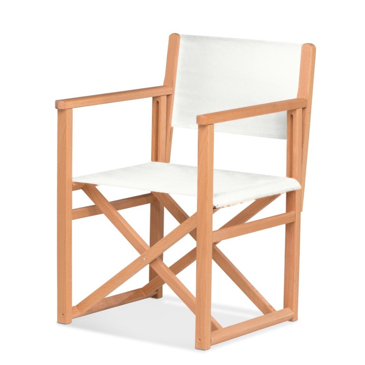 Fauteuil metteur en scène Mallorca XL — huile de lin, toile Screen blanc