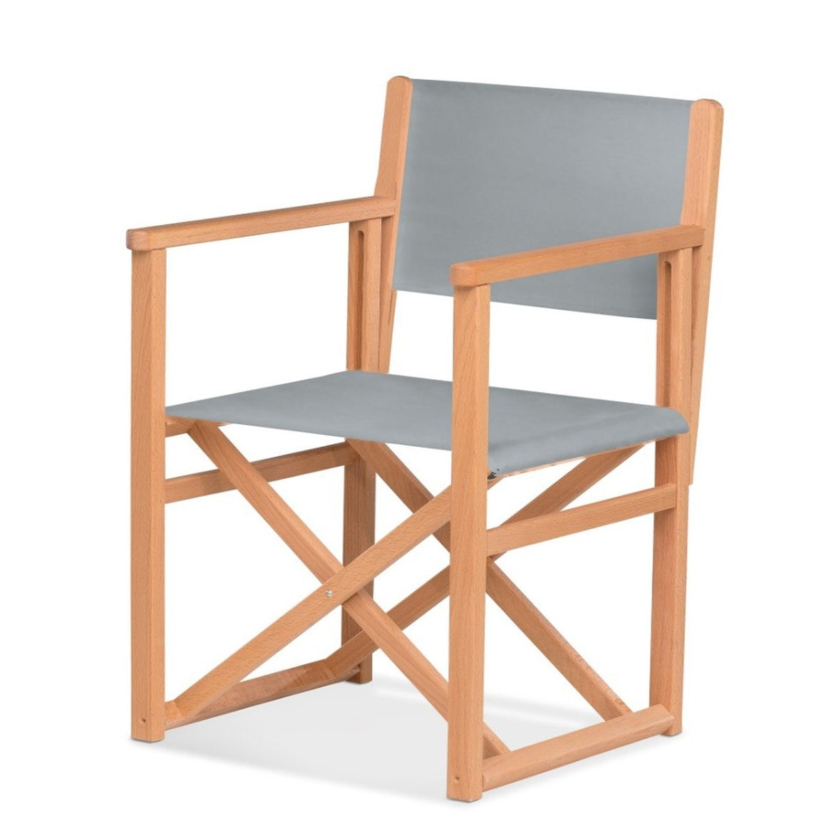 Fauteuil metteur en scène Mallorca XL — huile de lin, toile Screen gris