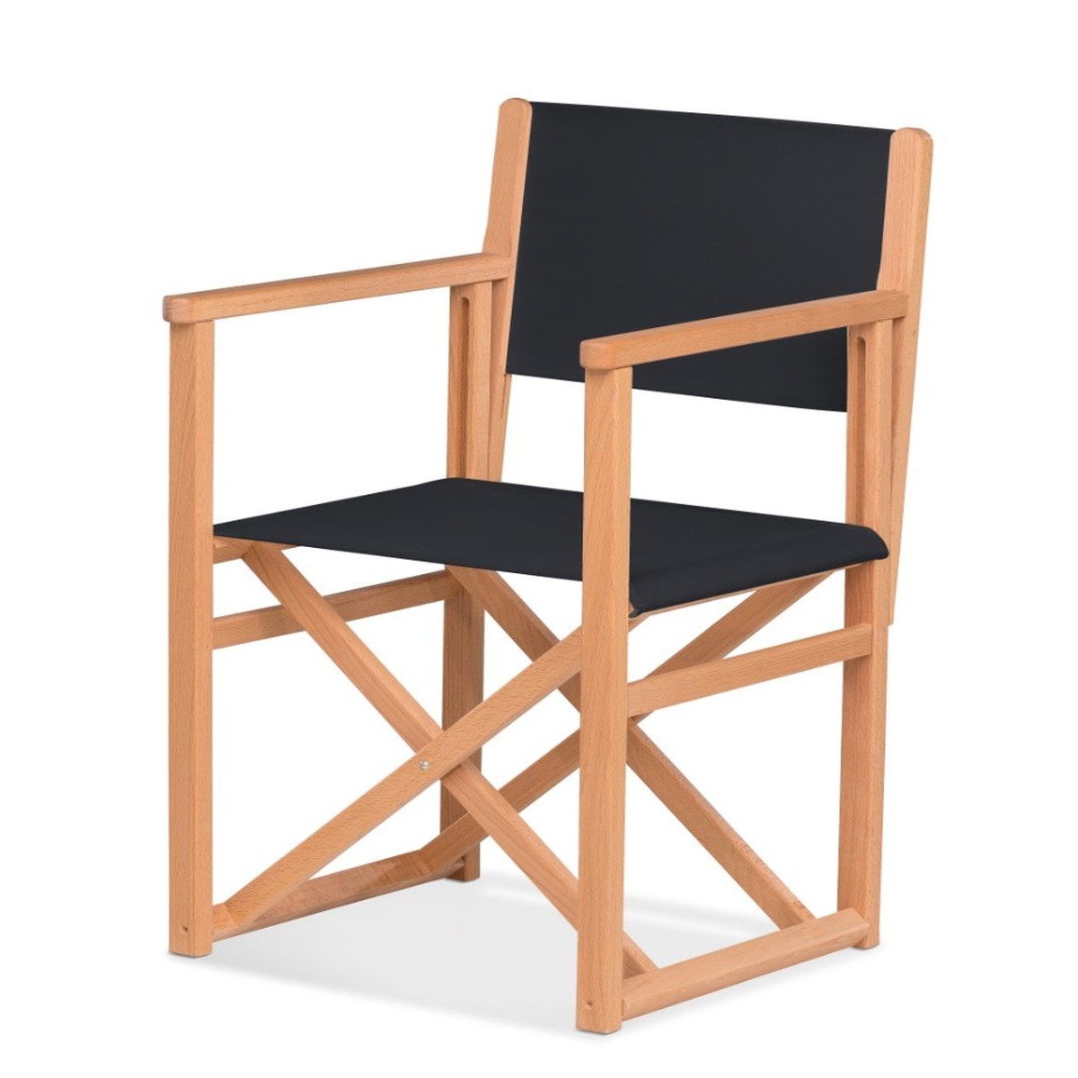 Fauteuil metteur en scène Mallorca XL — huile de lin, toile Screen noir