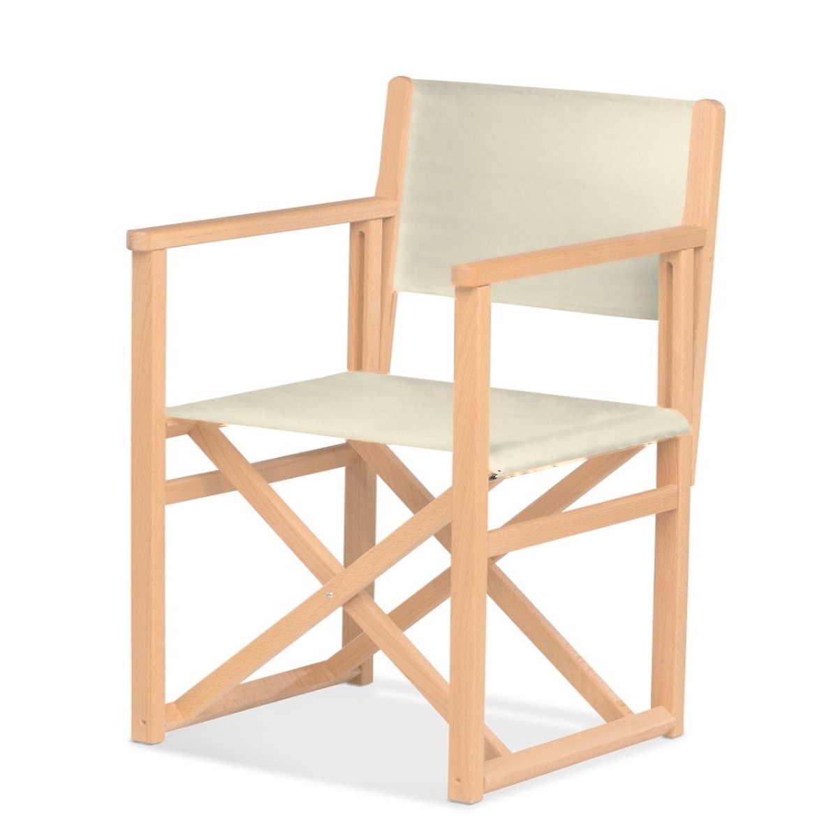 Fauteuil metteur en scène Mallorca XL — vernis naturel, toile Écru 061