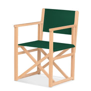Fauteuil metteur en scène Mallorca XL — vernis naturel, toile Vert 072