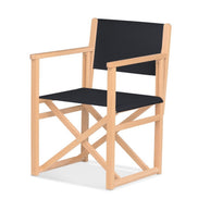 Fauteuil metteur en scène Mallorca XL — vernis naturel, toile Screen noir