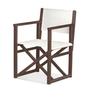 Fauteuil metteur en scène Mallorca XL — vernis noyer, toile Blanc 001