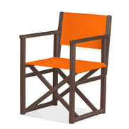 Fauteuil metteur en scène Mallorca XL — vernis noyer, toile Orange 004