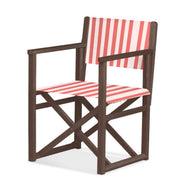 Fauteuil metteur en scène Mallorca XL — vernis noyer, toile Rayé blanc rouge 028