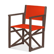 Fauteuil metteur en scène Mallorca XL — vernis noyer, toile Rouge vif 040