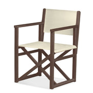 Fauteuil metteur en scène Mallorca XL — vernis noyer, toile Écru 061