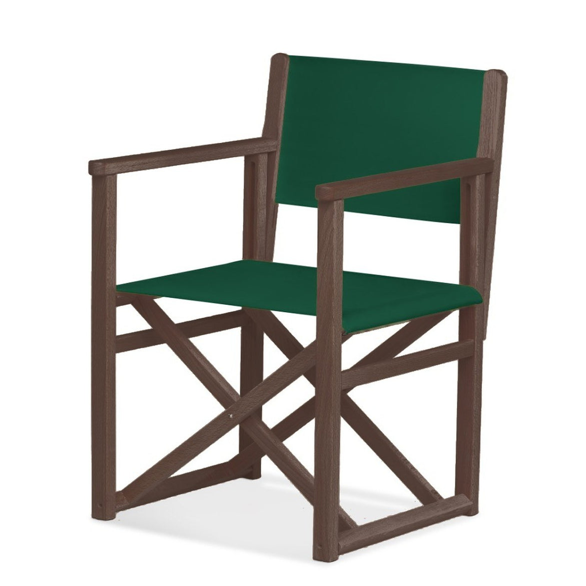 Fauteuil metteur en scène Mallorca XL — vernis noyer, toile Vert 072