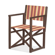 Fauteuil metteur en scène Mallorca XL — vernis noyer, toile Rayé multicolore 622