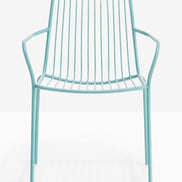 Fauteuil Nolita dossier haut bleu ciel vue de face
