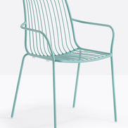 Fauteuil Nolita dossier haut Pedrali bleu ciel