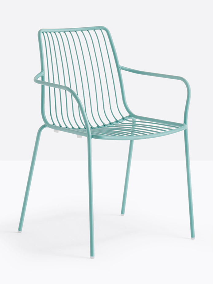 Fauteuil Nolita dossier haut Pedrali bleu ciel