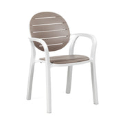 Fauteuil Palma Nardi – blanc et gris tourterelle
