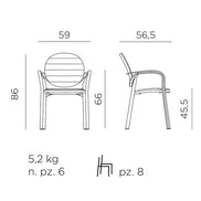 Fauteuil Palma Nardi – plan coté, dimensions
