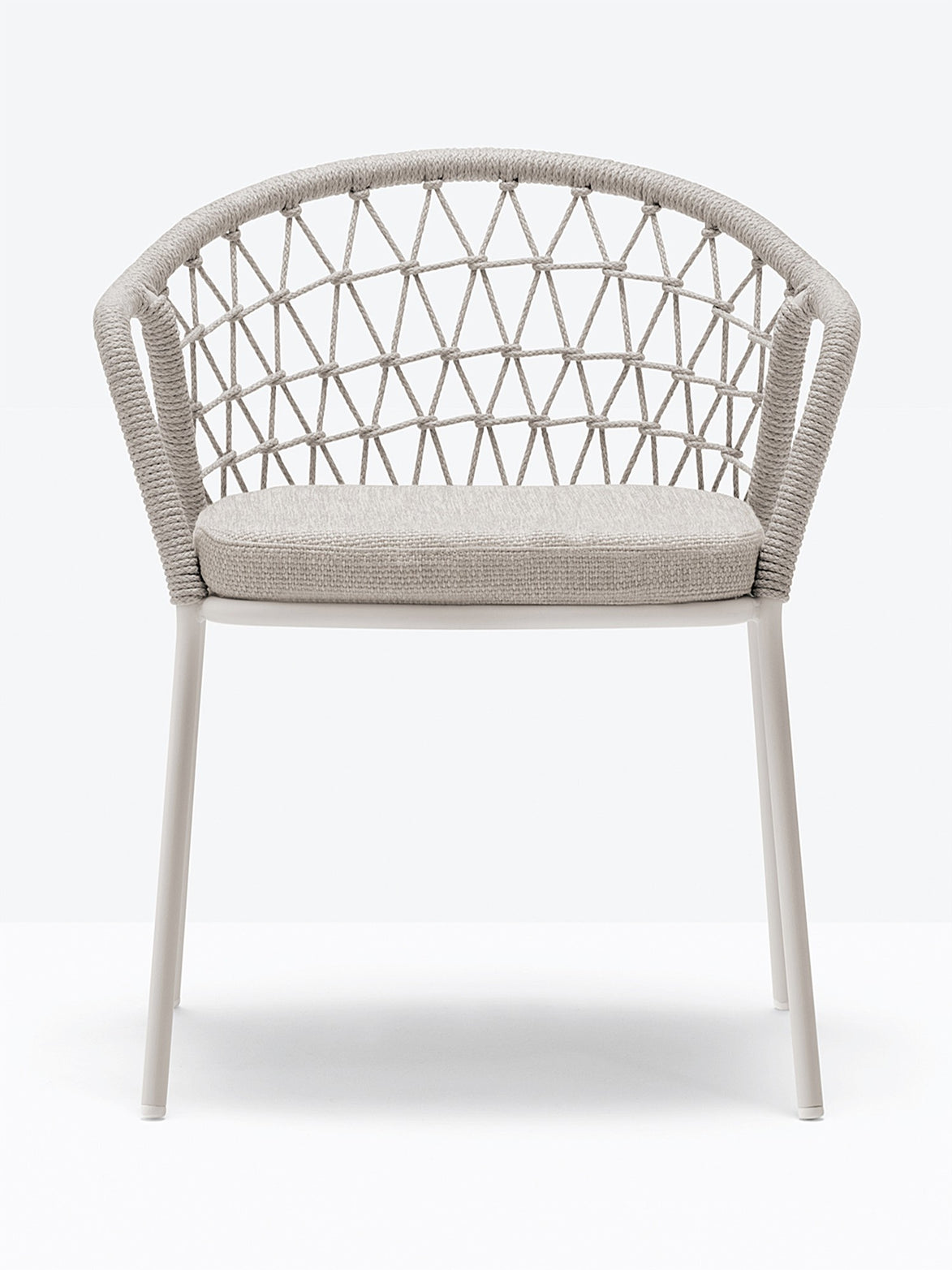 Fauteuil de terrasse Panarea Pedrali beige, coussin gris clair
