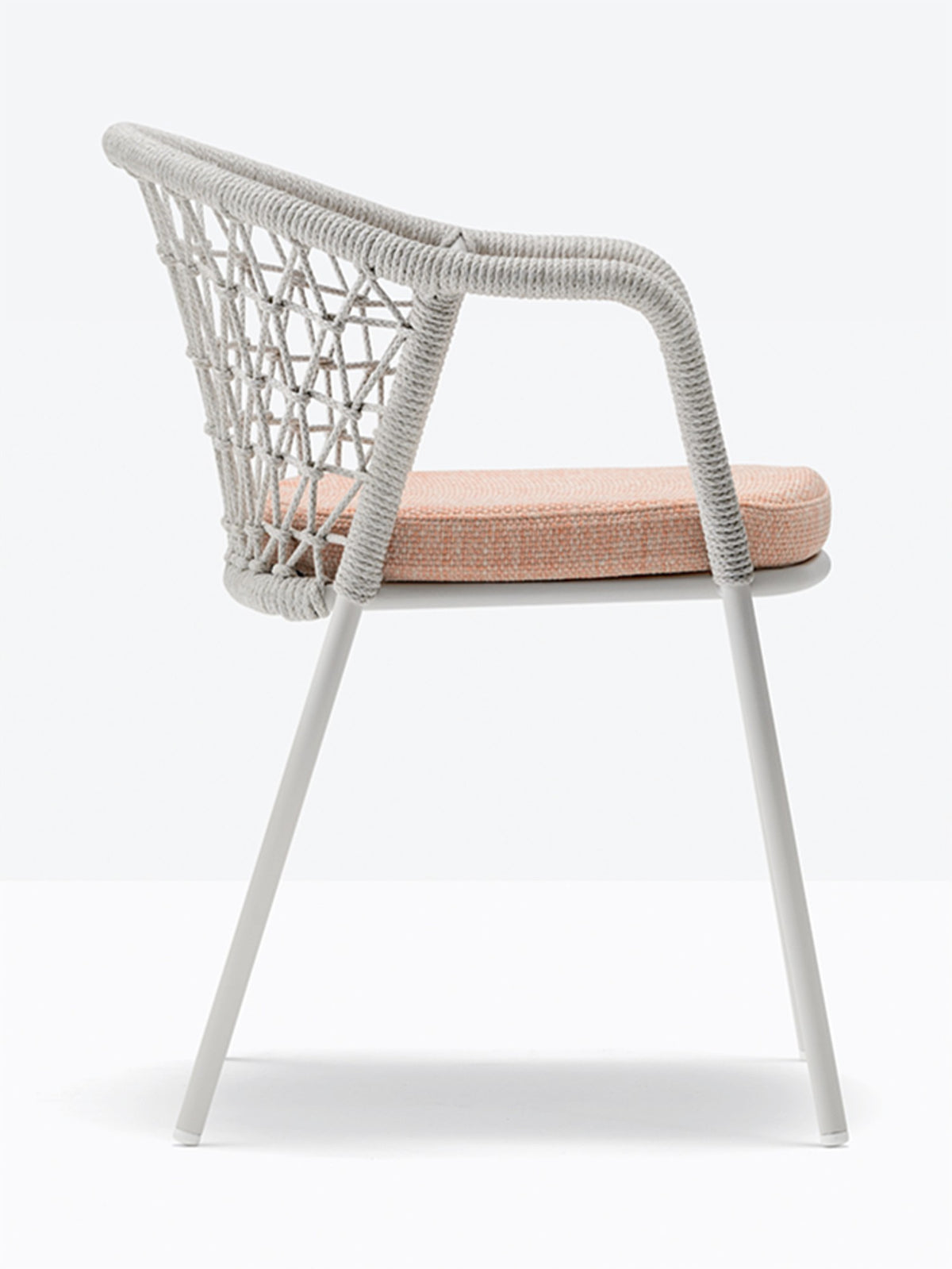 Fauteuil Panarea beige et rose vue de profil