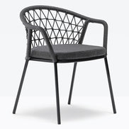 Fauteuil Panarea noir, coussin anthracite