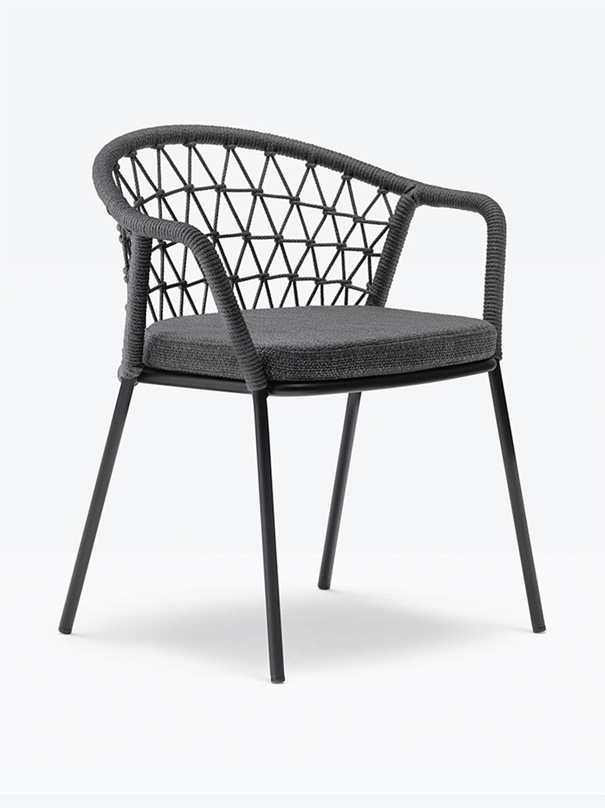 Fauteuil Panarea noir, coussin anthracite
