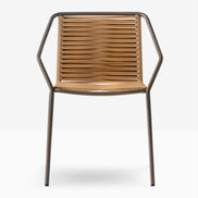 Fauteuil Philía marron et miel vue de face
