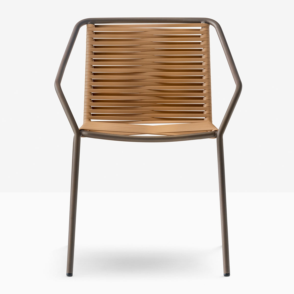 Fauteuil Philía marron et miel vue de face