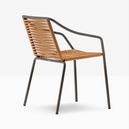 Fauteuil Philía marron et miel vue de dos