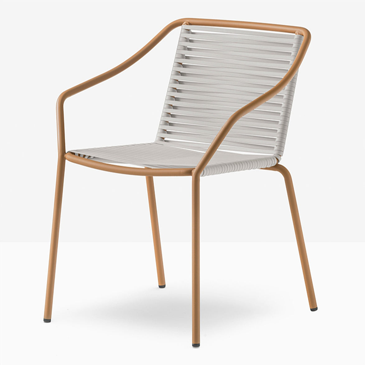 Fauteuil Philía miel, tressage beige